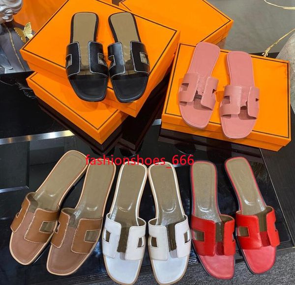 

luxuries designer classics women slipper fashion sandals slides summer real leather platform flats shoes ladies beach slippers 32color with, Black