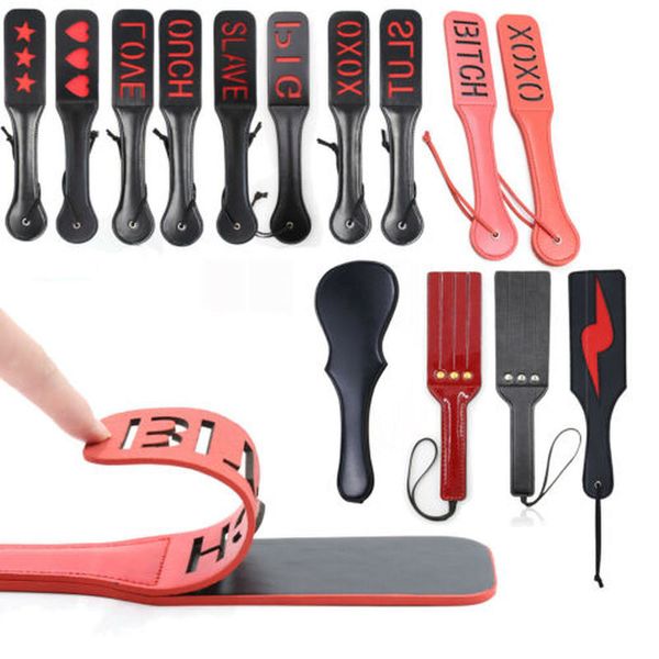 SM Flog Spank Paddle Bondage Set Schlagen Sie unterwürfigen Sklaven BDSM Kinky Fetisch Peitsche Schlampe Erwachsenenspiel Arschfolter sexy Spielzeug