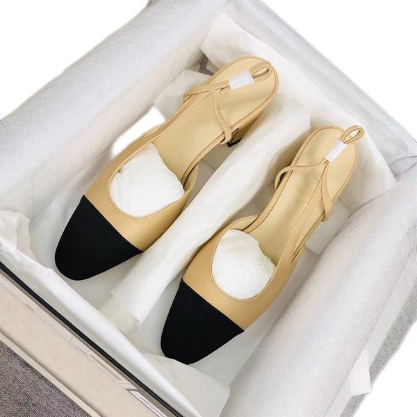 Popolare Designer Donna Pelle di vitello Scarpe da passerella Sandali con tacco alto Scarpe da ginnastica Scarpe da ginnastica Vera pelle Aperte su scarpe da sposa con tacco grosso gattino formale