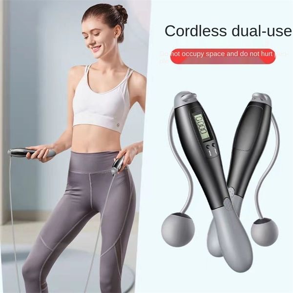 

cordless electronic skipping rope gym fitness cordless skipping smart jump rope with lcd screen counting speed skipping counter 220623