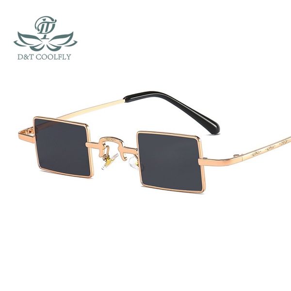 

d&t fashion square sunglasses women men pc colorful lens alloy metal frame luxury brand designer rectangle sun glasses 220507, White;black