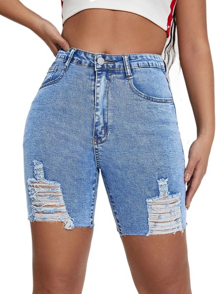 

ripped raw cut skinny denim shorts q1k7#, White;black