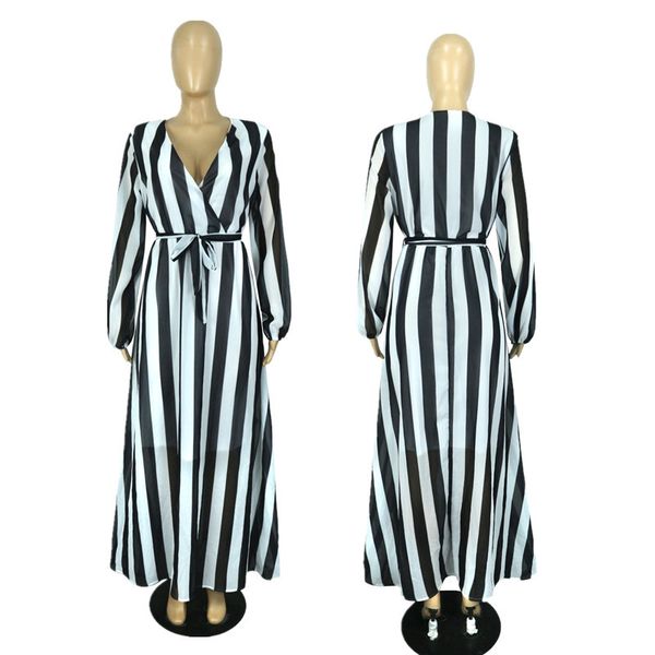 

plus size 5xl floral print maxi dress ladies elegant v-neck long sleeve vintage vestidos robe vestidos for girls shirt led168168, Black;gray