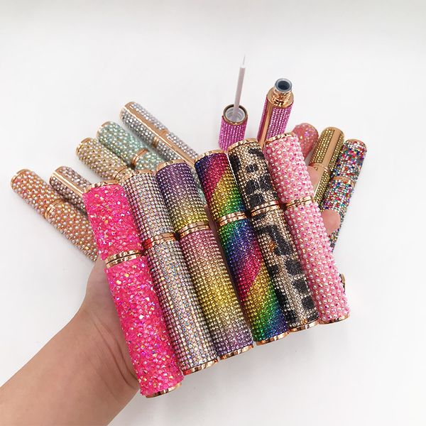 

private label eyelash glue diamond bottle mink eyelashes strips lash glue black white color