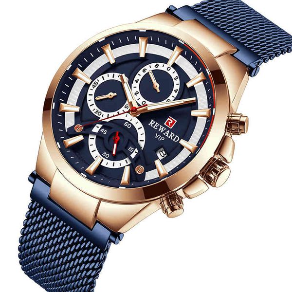 

brand reward wrist watch for men quartz steel strap mh band luminous calendar army fashion sport mens watch male orologio, Slivery;brown