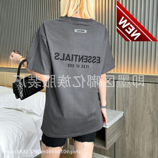 

50% off discount verified correct version of the new fog multi thread ess short sleeve back silicone printing men's and women's lo, White;black