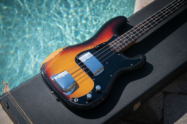 

precision bass - 3-tone sunburst - fullerton ca usa - mojo electric guitar