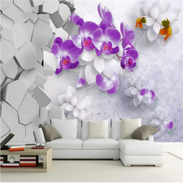 Papel de parede 3D para paredes 3d foto de seda murals papel de parede personalização fundo para sala de estar borboleta papel de parede estéreo lindo