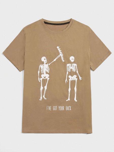 

romwe guys skull graphic tee 19zj#, White;black