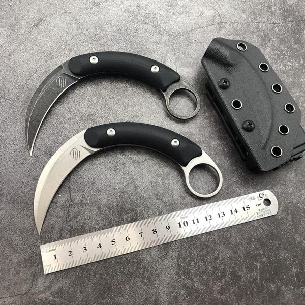 Bastinelli Shadowmoon faca reta batalha karambit Lâmina fixa com bainha Kydex defesa de caça de sobrevivência ao ar livre Combate tático militar Facas de acampamento