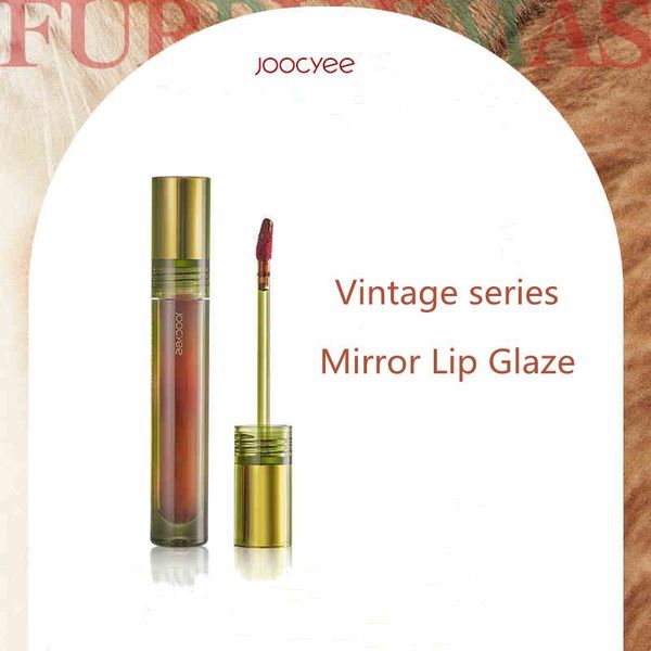 Lip Gloss Joocyee Série vintage espelho espelho lipgloss hidratante textura feminina maquiagem de cosméticos de maquiagem longa batom