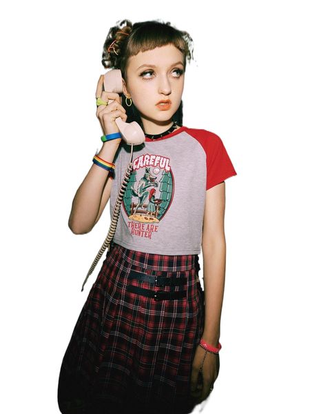 

romwe x lasthopeparty street life letter cartoon graphic baseball tee x7gb#, White