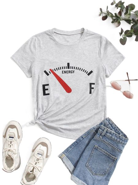 

1pc letter graphic tee k5qz#, White