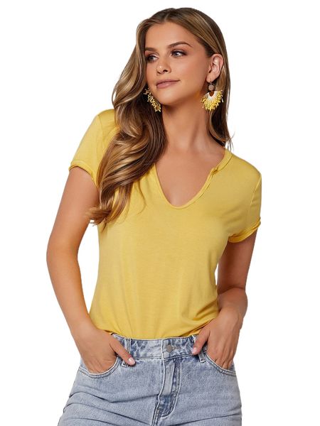 

solid v neck tee x5qj#, White