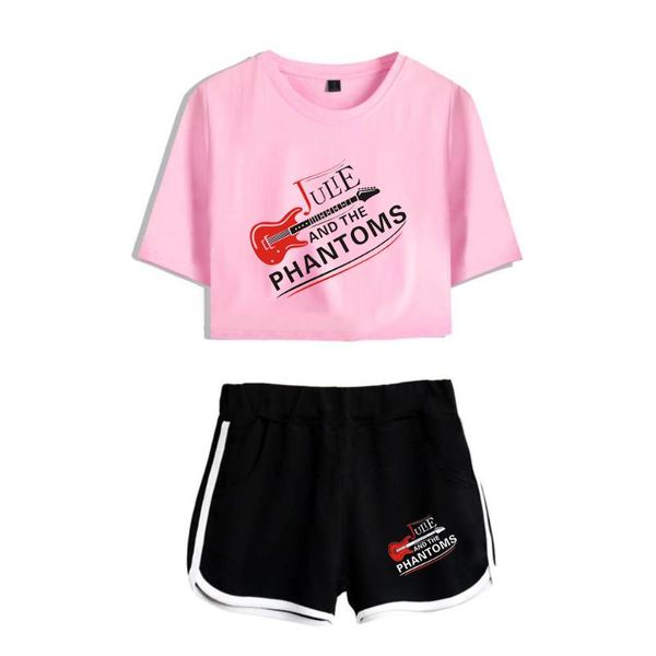 T-shirt da uomo Harajuku Julie The Phantoms Print Girls Dew Navel Set da due pezzi T-shirt da donna sexy a maniche corte + pantaloncini Pantaloni Trac