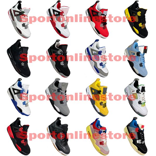 

designer iv basketball shoes for mens women jumpman 4 retro outdoor sports sneakers trainers metallic infrared motorsports university blue b, Black