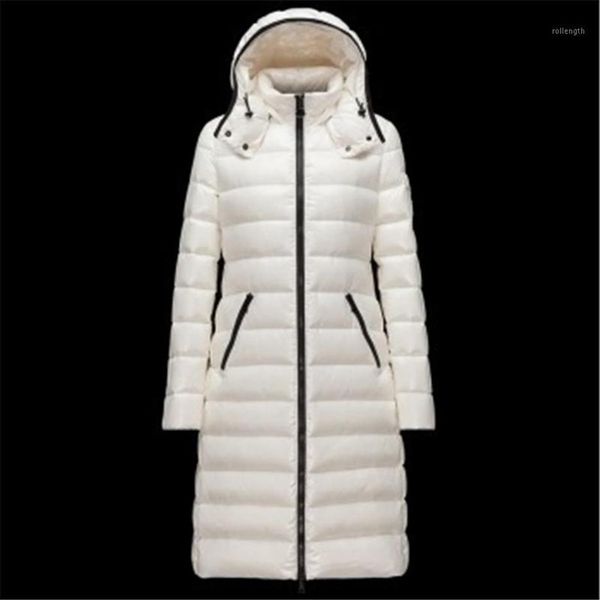 

2020 new arrivals winter women's down coat warm 90% white duck down coat fashion plus size femalw long coats women hoodies1206i, Black