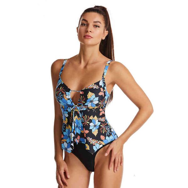 

women's one-piece swimsuit belly covering ruffle edge conservative women, White;black