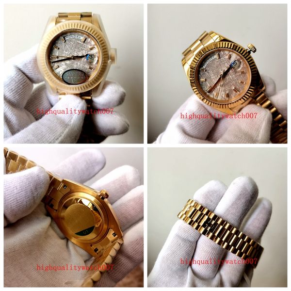 

u factory automatic mens watch eta 2813 movement day-date series 40mm new version hoonstone dial diamond 228235 18k rose gold stainless stee, Slivery;brown