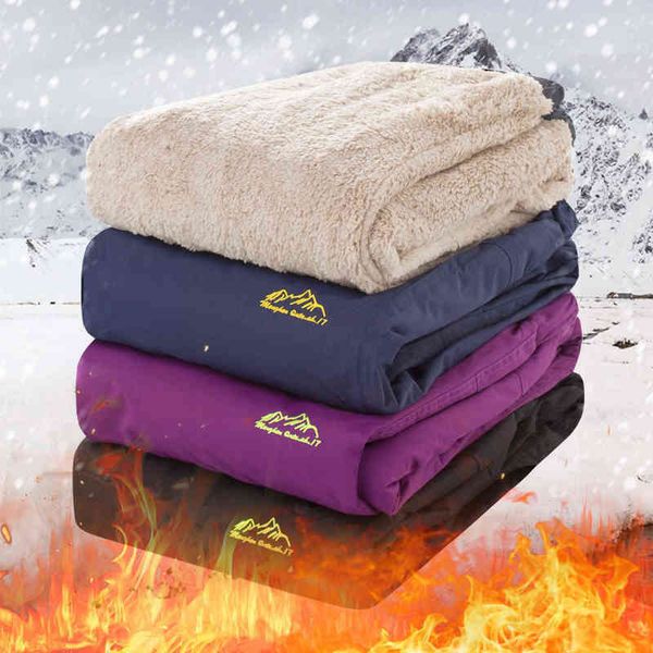 

men jeans autumn winter men outdoor pants waterproof camping hiking trekking fleece lined warm outwear sweatpants trousers 22 1222, Black