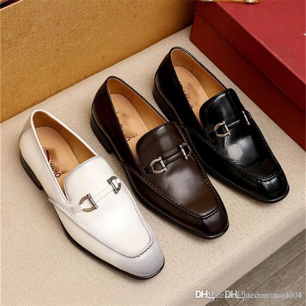 A4 3style Luxo New G Mens Leather Shoes Man Business Dress Style Classic Flats Lace Up Sapato pontudo para homens Oxford Shoess 38-45