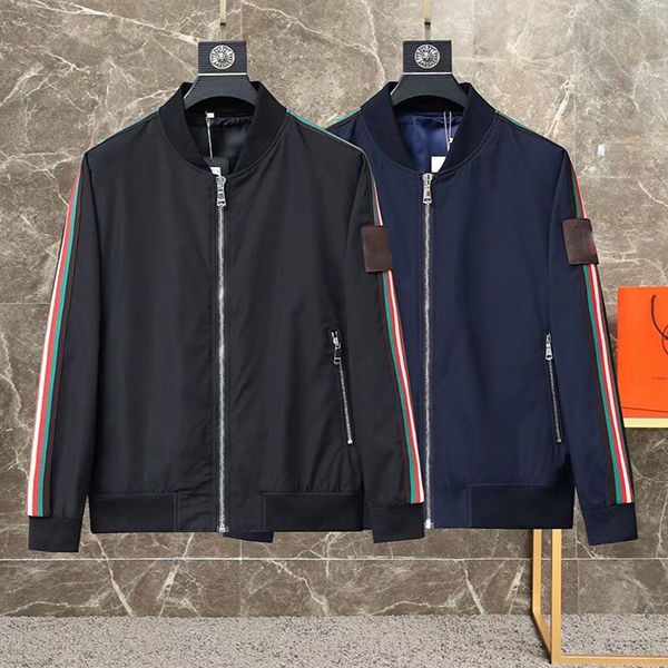 

2022 contrast color sleeve flight jacket stand collar bomber jackets fashion letter outwear clothing luxury designer, Black;brown