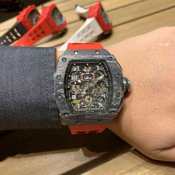 

mens watch designer watches movement watches automatic luxury paneraiss wine barrel watch richa mill rm11-03 series 7750 timing function car, Slivery;brown