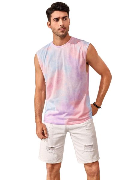 

men tie dye tank v3pc#, White;black