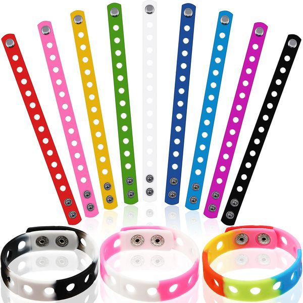 

sile wristbands adjustable rubber bracelets colorf cute charm with holes for shoe slap snap boys girls birthday party award vivid col amedt, Silver