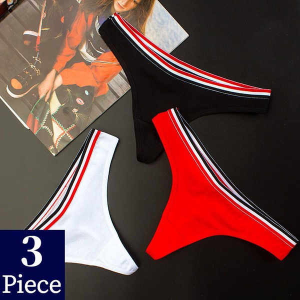 

simple womens panties female thongs sports breathable underwear comfortable g-strings underpants fashion t-back, Black;pink