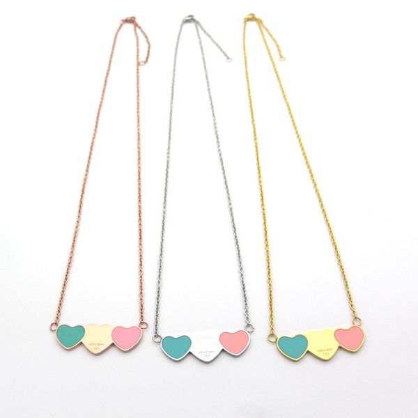 

designer love heart women necklace luxury 925 silver jewelry as gift with box