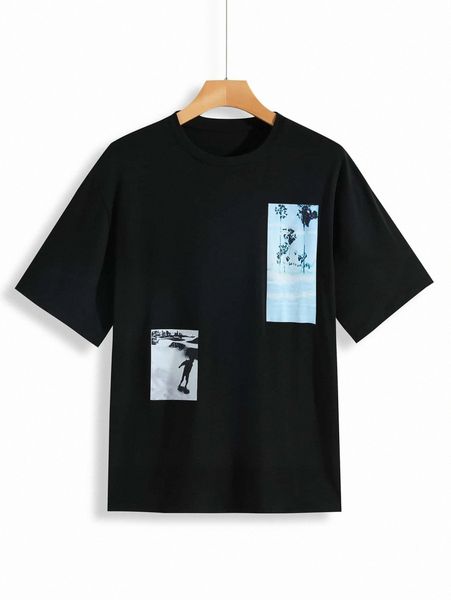 

men tree & figure graphic tee u9zq#, White;black
