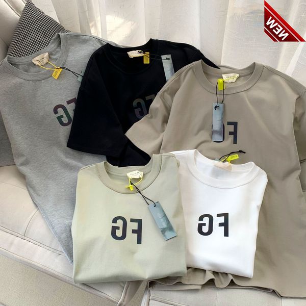 

50% off discount fog main line fg summer round neck t-shirt 3m reflective short men's and women's loose fashion brand couple', White;black