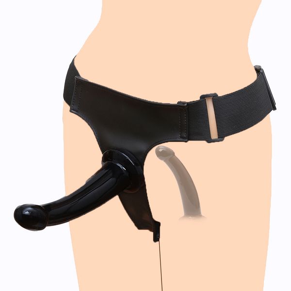 Dildo con doppio cinturino con ventosa Strapon Cintura con imbracatura ultra elastica Giocattoli sexy per donna Coppia Enorme Butt Plug Anale