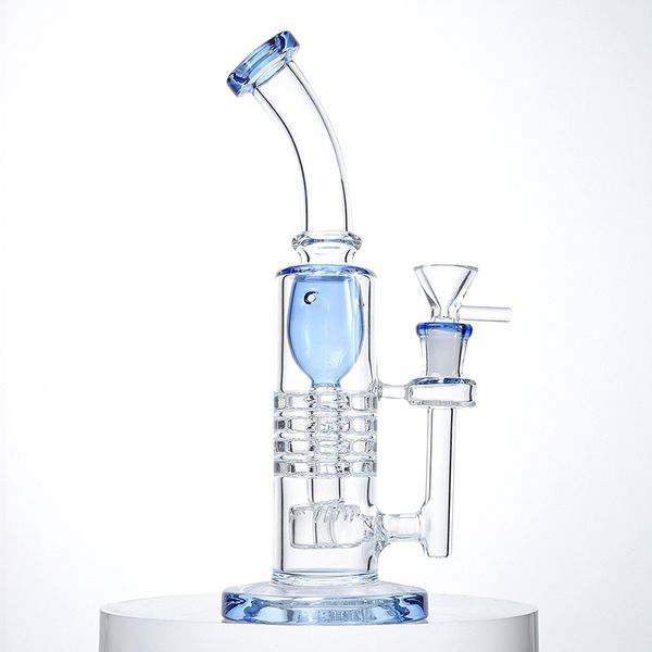 Narghilè Soffione doccia invertito all'ingrosso Bong in vetro Torus Bong Barile Perc Tubo dell'acqua Cricchetto Perc Spessore Dab Impianti petroliferi con ciotola per giunto femmina da 14 mm YQ02