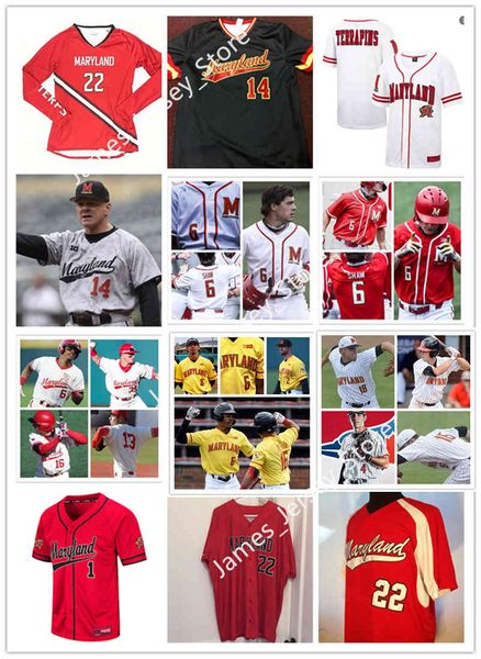 

xflsp 2022college custom maryland stitched baseball jersey 34 zach thompson 37 logan ott 12 tyler blohm 39 gavin stellpflug 16 chris chaney, Black