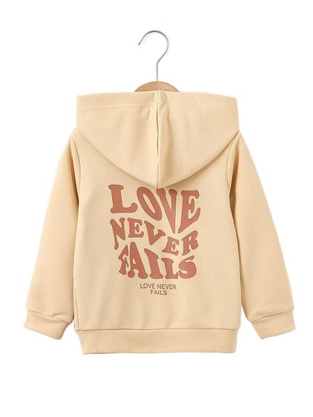 

toddler girls slogan print zip up hoodie 07sh#, Black;white