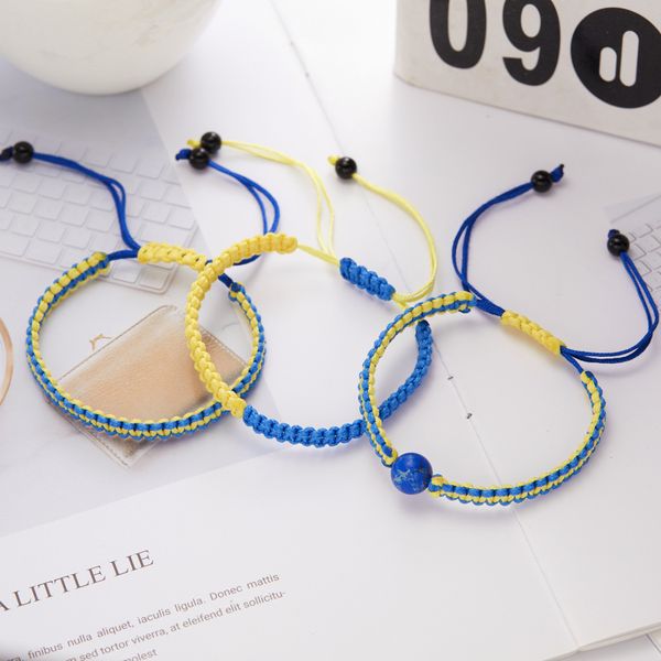 

accessories arrival yellow blue cord cuff bracelet assistance ukrainian adjustable bracelets jewelry for lovers gift, Silver
