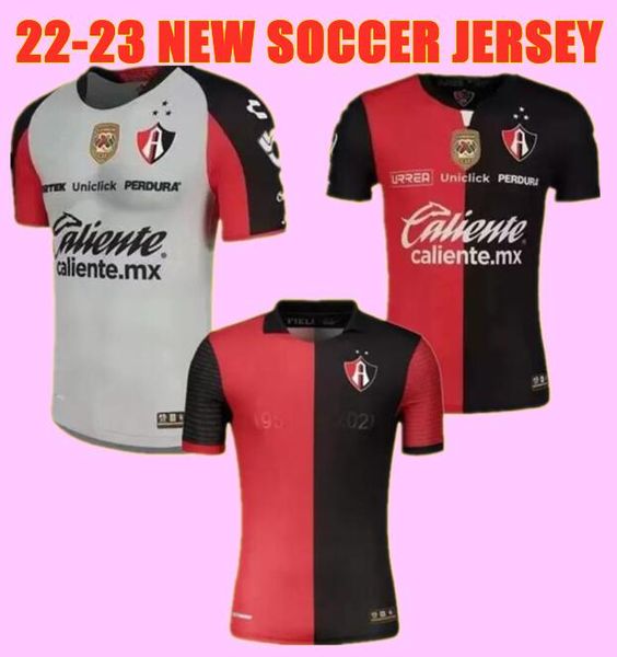 

2022 2023 mexico club atlas soccer jerseys 22 23 home red j.barraza .caballero r.marquez shirt away yellow football uniform, Black;yellow