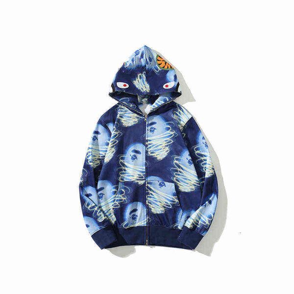 

autumn men's hoodies shark pattern thin and thick style available long sleeve sweatshirts 100% cotton natural color hip hop men s cloth, Black