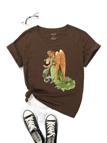 

cupid print tee b6wm#, White