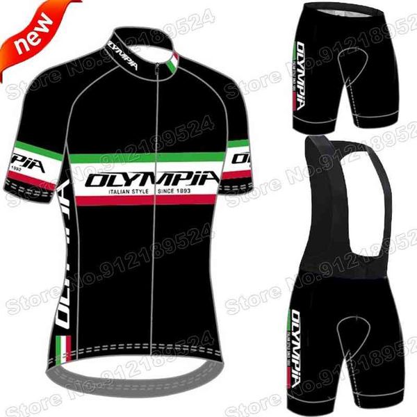 

2021 olympia italian cycling jersey set complete retro italy cycling clothing men road bike suit pant mtb abbigliamento ciclismo, Black;red