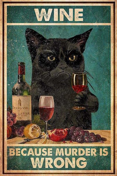 

vintage tin sign coffee cats print remember to wipe black metal poster love art funnydcof