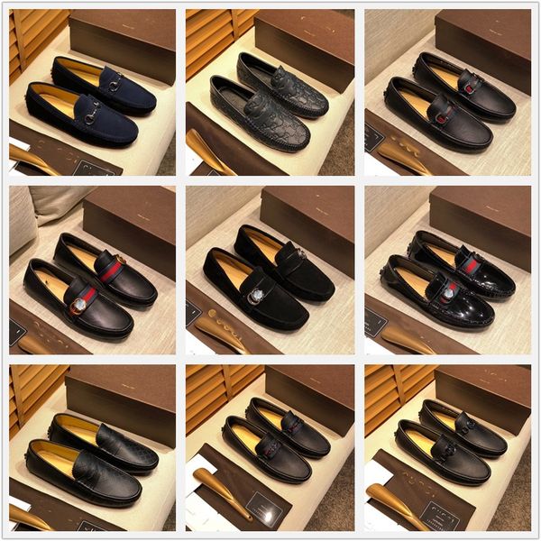 

2022 luxury mens loafers soft moccasins spring autumn genuine leather shoes designer men warm flats casual driving shoe, Black