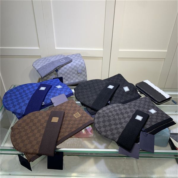 

luxury new design hats scarfs set for tie silk beanies men women 2 piece shawl baseball caps scarves 100 wool beanie wrap hawaii scarf hat s, Blue;gray