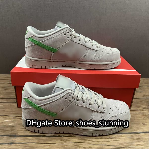 

skateboard shoes sb dunk low retro grey green colorway suede leather skateboarding leisure shoe outdoor sneakers sports with original box