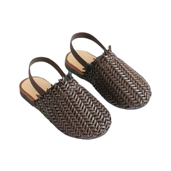 

summer fashion children's rattan woven sandals girls flat casual in the kids home footwear baby girl sandals shoes 220425, Black;red