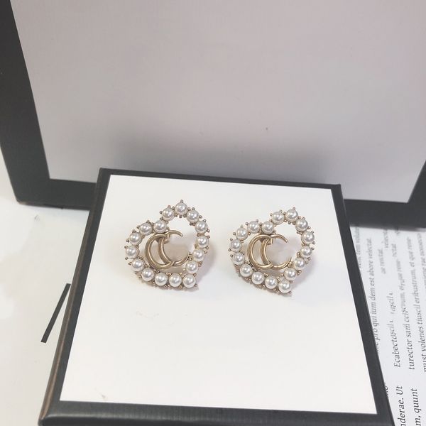 

luxury women fashion stud earrings classic couple gift designer jewelry engagement earrings0, Golden;silver
