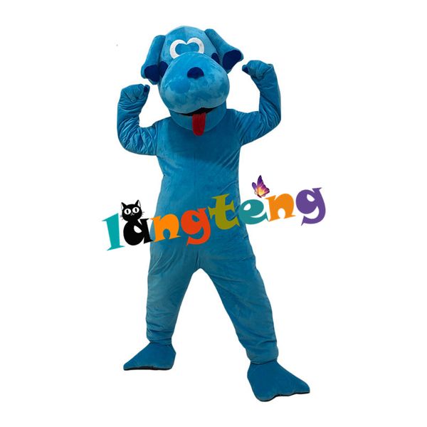 Maskottchen-Puppenkostüm 1136 Blauer Hund-Maskottchen-Kostüm für Erwachsene, Cartoon, Touristenattraktionen, lebensgroß, Ganzkörper
