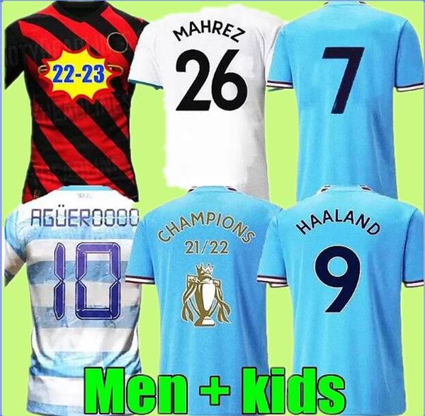 

soccer jersey 17 de 9 haaland 21 22 23 foden 2022 2023 football shirt uniforms men kids kit athletic sports jerseys customize kid kit aa, Black;yellow